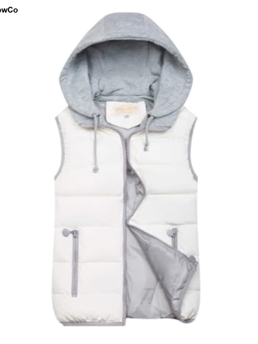 Quilted Puffer Vest Zip Up Hooded Warm Winter Sleeveless Outerwear